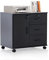 TUKAILAI Rollcontainer, Aktenschrank mit Schubladen, Büroschrank mit 4 Rollen, 3 Schubladen und 1 Tür 2 Schloss, Home Office Aktenschrank Abschließbar, 60 x 40 x 57 cm, Schwarz