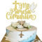 Adornos para Tarta Dorados Mi Primera Comunión - con decoración de cruz y paloma, perfectos para celebraciones de comuniones de niños y niñas, bautizos, fiestas y decoraciones religiosas