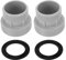 Tissting 2 Stück Pool Schlauchverbinder, 60mm 47mm Gewinde Schlauchadapter mit Unterlegscheiben, Grau Kunststoff Poolschlauch Adapter Schlauchtülle für Intex 4560 58254