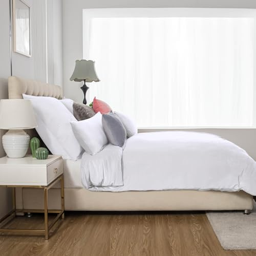 Soifox Winter Flanell Bettwäsche 135x200 - Weiß Flauschige und Warme Cashmere Touch Bettbezug + Kissenbezug 80x80 cm mit Reißverschluss