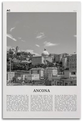 Ancona-Druck, schwarz-weiß, Ancona-Wandkunst, Ancona-Poster, Ancona-Foto, Ancona-Wanddekoration, Ancona-Karte, Italien-Poster, dekorative Malerei, Leinwand, Wandposter und Kunstdruck, modernes