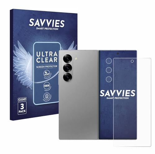 Savvies 6 Stück Schutzfolie für Samsung Galaxy Z Fold 6 5G (Display+Kamera) Displayschutz-Folie Ultra-Transparent