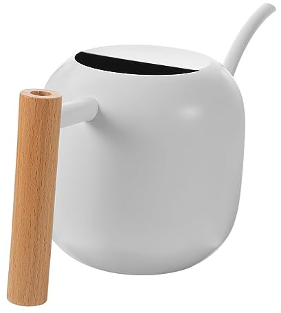 PAMINGONO Edelstahl Gießkanne mit Langem Ausguss Holzgriff 1200ml Bonsai Bewässerung für Zimmerpflanzen Garten Ergonomisch Geformt Indoor und Outdoor Nutzung