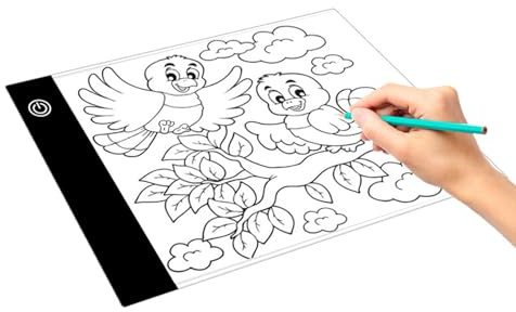 LED-Leuchttafel, Ultradünnes A6 LED Tracing Copy Board, Tragbares Daumenkino-Set mit einstellbarer Helligkeit für Kunsthandwerk, Zeichnen und Animation
