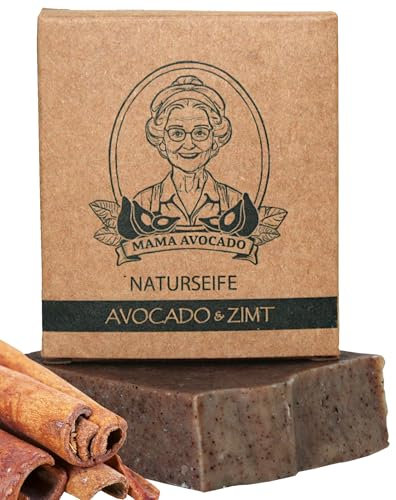 MAMA AVOCADO - Sapone alla cannella per tutti i tipi di pelle - antibatterico e antisettico - Cosmetici naturali - Sapone doccia fatto a mano per pelle e capelli - Sapone naturale senza olio di palma