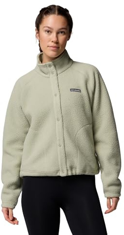 Columbia Jasper Ridge Pebbled Fleece Full Snap, Strato esterno in pile, Chiusura con bottoni automatici, Orlo regolabile, Polsini elastici, Poliestere riciclato - da donna