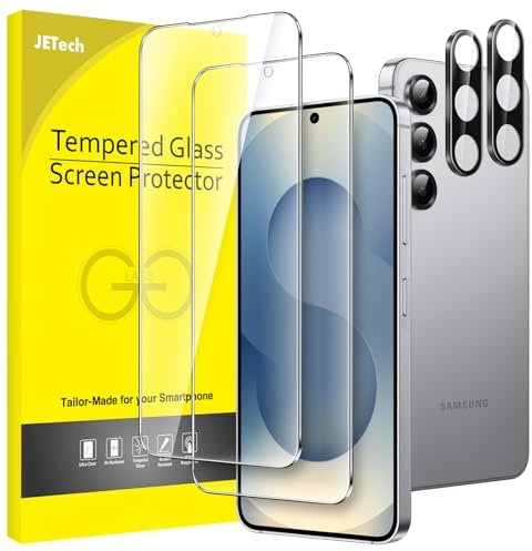 JETech Skärmskydd för Samsung Galaxy S25 5G med Kameralinsskydd, Härdat Glasfilm, Fingeravtryck ID Kompatibel, HD Klar, 2-Pack Varje
