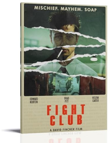 aizhimi Klassisches Vintage-Filmkampfposter, Club-Film-Poster für Zimmer, ästhetische Leinwand, Wandkunst, Schlafzimmerdekoration, 50 x 75 cm