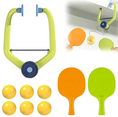 Varkage Tischtennis Türrahmen, Tür Pingpong Spiel, Tischtennis Trainer für Türrahmen, Hängendes Pingpong Set mit 2Schläger und 6 Bälle