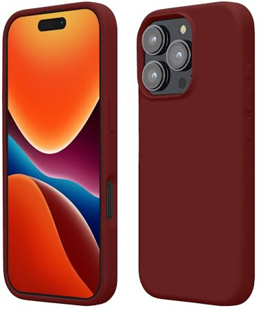 kwmobile Handyhülle für iPhone 16 Pro Max Hülle, für iPhone 16 Pro Max Case - Hülle Silikon - kabelloses Laden - Tawny Red