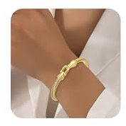 SIXDUTON Edelstahl Armband für Damen Herren, Verdrehten Stahlkabel Armreif, Freundschaftsarmband Personalisierte Armbänder, Muttertag Geburtstags Geschenk für Frauen Freundin Mama (Gold)