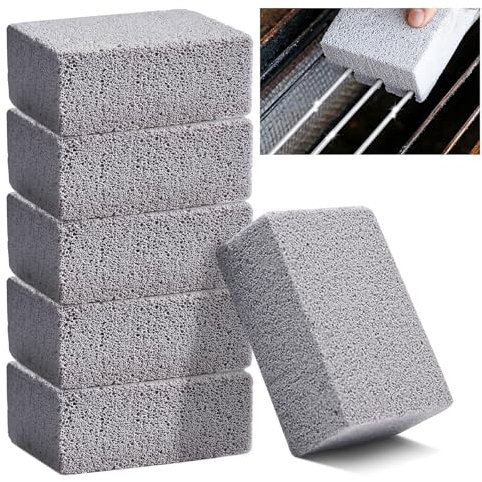 Bekeify 6 Pcs BBQ Grill Brick Block Cleaning Pumice Stone Barbeque Cleaning Accessories Cleaner Brick Block to Remove Grease and Stains for Grilling, Griddle, Flat Top Grill, Racks