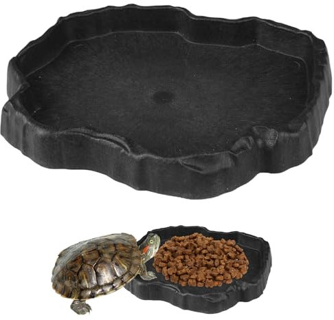 Bac à Eau pour Reptiles en Résine, 18x14x2cm Reptile Reptiles Plat à Aliments, Lézard Eau Plat Bol à Boire, Coupelle Tortue Terrestre, Bac à Eau Reptiles pour Lézards, Geckos, Caméléons, Serpents