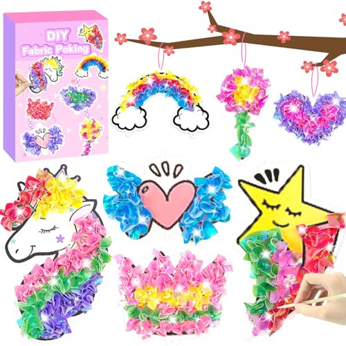 KIFHCMPR Poke-in Craft and Art Kit- Magical Dream Decor,Arts and Crafts,DIY Craft Kits,Mess-Free Fun for Kids,Art Activity Birthday Gift Ideas for Children,Toys for Girls and Boys Ages 4 5 6 7 8 9+