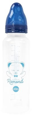 dBb Remond - Biberon Régul’Air – Polypropylène - Tétine Anti-Colique, Silicone 3 Débits Variables – 2ème Âge 4 mois + – Résistant à la Chaleur – Sans BPA – Fabrication Française – Bleu Océan - 360 ml