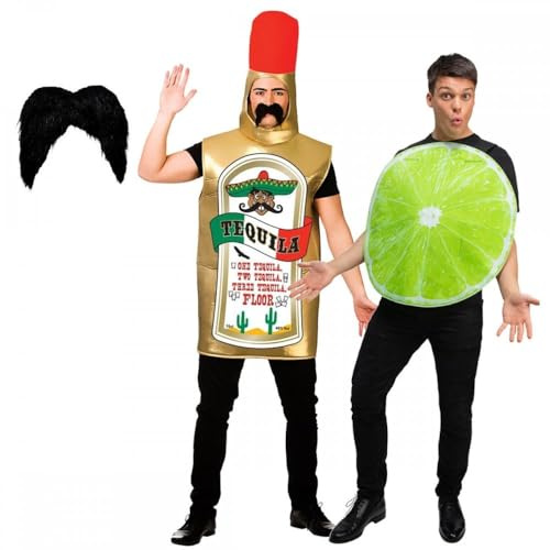 Titch & Timbo Adult Tequila Costume and Accessories : Unisex Mens Womens Couples Drink Festival Fun Oktoberfest Novelty Stag Hen Fancy Dress Party