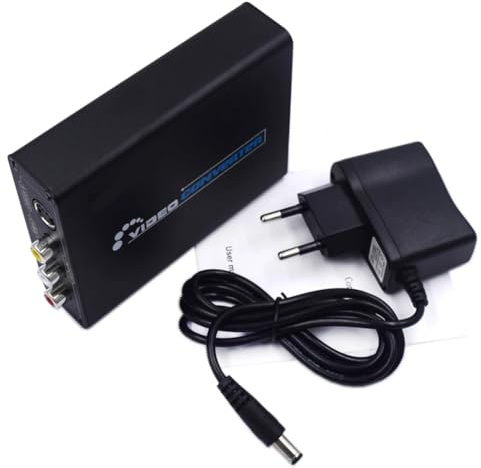 Tuidzljd AV S-Video CVBS Konverter Audio -Kompatibel zu S Video+ Video Composite Switcher Adapter Upscaler HD 3RCA EU STECKER