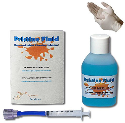 Kit de nettoyage Pristine Fluid pour imprimante Canon, HP, Kodak. Nettoyant pour déboucher, nettoyer les têtes d'impression et buses (50 ml)
