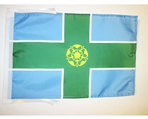 AZ FLAG Flagge Grafschaft Derbyshire 45x30 cm Polyester 100D Kordeln | Für innen und außen dekorative Flagge doppelte Nähte und verstärkte Kanten mit Schnüre 100D Polyester