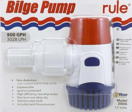 Rule 760010 PUMP BILGE STD 800 GPH/3028 LPH 12V