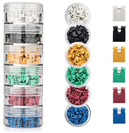 600 Pieces Standard Computer Jumper Caps Header Pin Shunt Short Circuit 2P Connector Open Top 2.54mm. Suitable for Arduino Raspberry Pi PCB PC DVD HDD Motherboard Shorting and Other Items.
