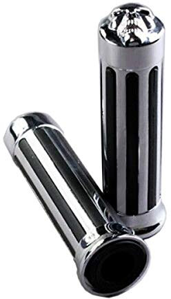 Anzene 1 '' Skull Chrome Gummihandgriff Motorrad Lenker für Harley