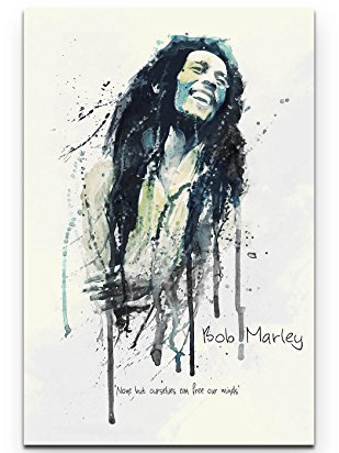 Paul Sinus Art Bob Marley I 90x60cm auf Leinwand gespannt fertig zum aufhängen