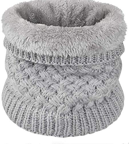 Loopschal Plüsch Rundschal Infinity Schal Winter Schal Kreis Schals O Ring Hals Weichem Fleece Innenfutter Halswärmer Nackenwärmer Halstücher Loop Schlauchschal Feinripp Strickschal für Damen Herren