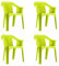 garbar Cool Set 4 Silla con Brazos Exterior | jardín, terraza, balcón, Picnic, Camping, Catering, Eventos, reuniones | diseño, Ligero, apilable | Verde Lima