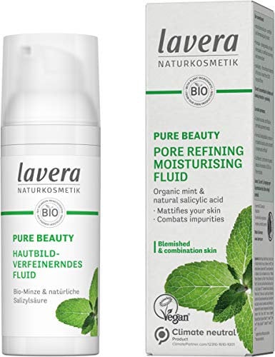 lavera Pure Beauty Pore Refining Feuchtigkeitsfluid – Mattiert Ihre Haut und bekämpft Unreinheiten – Naturkosmetik – Vegan – 50 ml