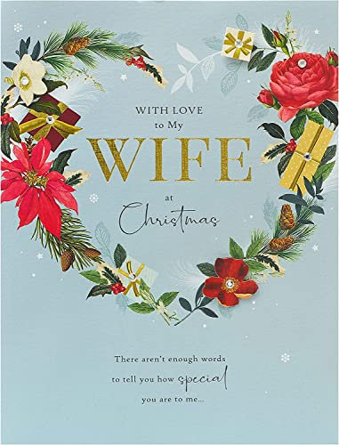 UK Greetings Weihnachtskarte für die Frau – festliches Herz-Design