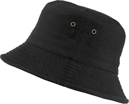 MengPa Fischerhüte Sonnenhüte Unifarben für Herren Damen Unisex Bucket Hat Schwarz EU3128-10