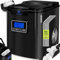 KESSER® Eiswürfelbereiter | Eiswürfelmaschine Edelstahl | 150W Ice Maker | 12 kg 24 h | 3 Würfelgrößen | Zubereitung in 7 min | 2,2 Liter Wassertank | Timer | LCD-Display | Inkl. Zubehör, Schwarz