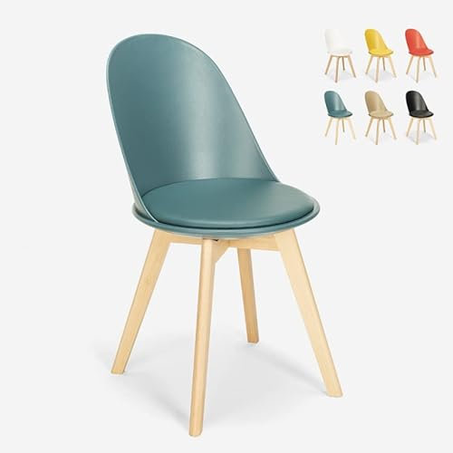 Produce Shop Stuhl in Skandinavischen Design aus Holz mit Kissen für Küche Esszimmer Bib Nordica - Dunkel Grün