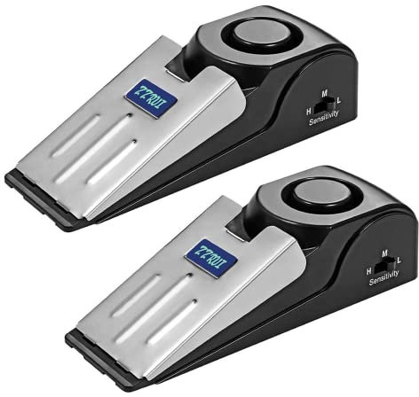 ZZRUI Upgraded Door Stopper Security Alarm,Portable 120 Loud Entrance Alert Door Stop Alarm for Travel Home Apartment House(2 Pack)