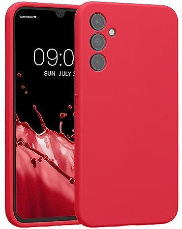 kwmobile Case Compatible with Samsung Galaxy A34 5G Case - Slim TPU Silicone Phone Cover - Soft Touch Finish - Awesome Pink
