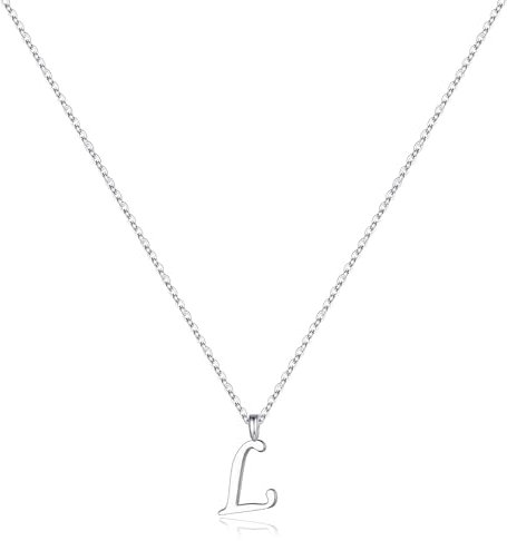 TINGN Silber Buchstaben Kette Damen, Hypoallergene Initiale Halskette Damen Silber Kette mit Buchstaben Silber 925 Anhänger Buchstaben Kette L Initiale Kette Schmuck Geschenke für Frauen Freundin