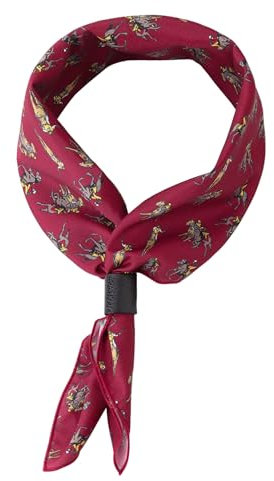 Herren quadratische Halstuch mit Leder Loop Multifunktionstuch Kopftuch Nickituch Bandanas Trachtentuch Bandanas Vintage Retro 60x60 cm - Druckmuster Pferdesport Rot