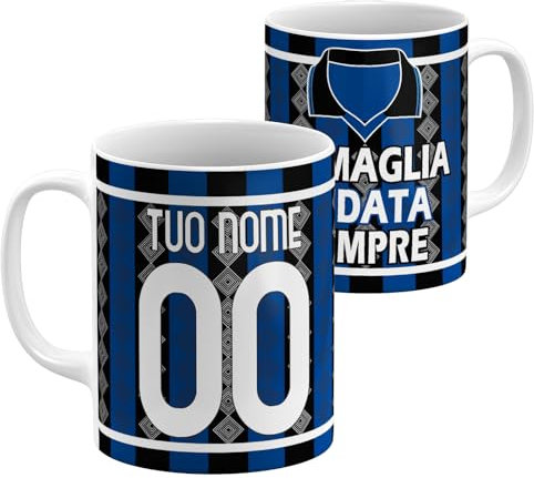 StudioPixelStore Tazza Personalizzata – Idea Regali Personalizzati – Mug Personalizzabile con Squadre del Campionato Italiano – Tazze in Ceramica per la Colazione – (Tifosi Atalanta)