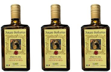 Scen Amaro Herbarius elisir di erbe antica ricetta dei monaci a base di sole erbe officinali 700ml depurativo gusto amabile 12,5% VOL (3)