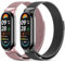 CHANRASI Correa compatible con Xiaomi smart band 10/9/8, Metal ajustable de acero inoxidable reloj pulsera de repuesto para xiaomi mi band 8/xiaomi smart band 9 Negro Rosa