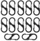 Zipper Lock 12 Pack Colorful Zipper Lock Clips,Theft Deterrent Dual Opening Zipper Clips with Quick Disconnect Carabiner for Luggage and Backpacks - Small Carabiner Keyring Clip (Black Large)