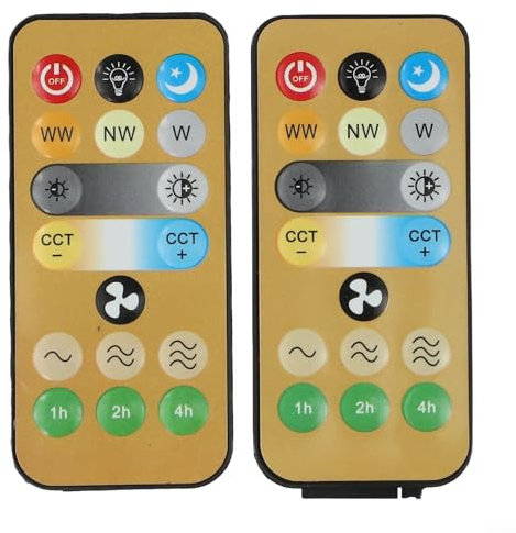 Mando a distancia inalámbrico de repuesto para ventiladores de techo E27, paquete de 2, control conveniente para iluminación y velocidad del ventilador