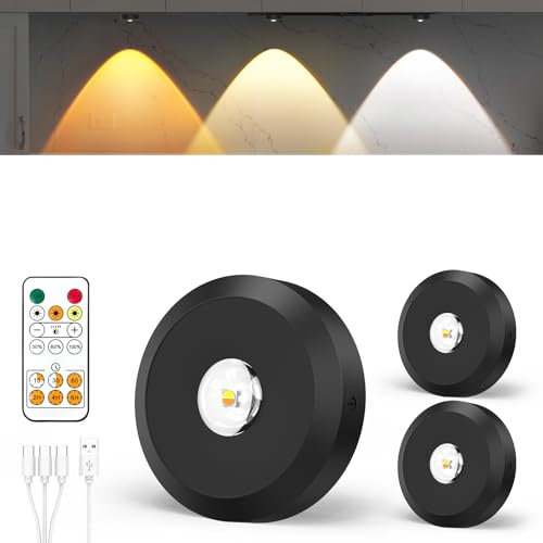 JVURICE® Vitrinenbeleuchtung Led,30 Farbwechsel Schrankbeleuchtung Led Spot Akku USB Aufladbar Mini 120H Energiesparend Magnet Unterbauleuchte Küche Schrankbeleuchtung Mit Timer Fernbedienung