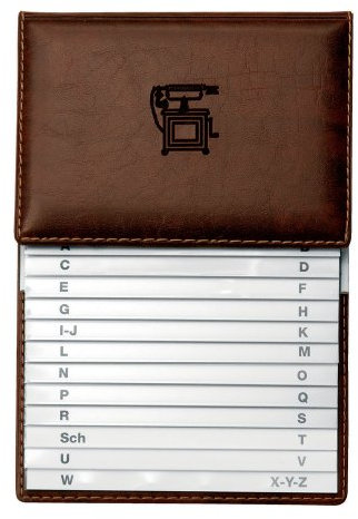 VELOFLEX 5157760 - Telefonschuppenregister 155 x 225 mm, mit Kunststoffregister, aus Weichfolie, braun, 1 Stück