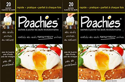 Lot de 2 sachets à œufs pochés 40 sachets