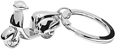 Wedo 2053414 Schlüsselanhänger Motorroller (aus Zinklegierung, glänzend verchromt, 4 cm) silber