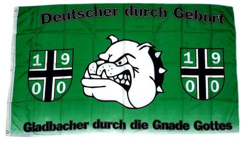 Fahne/Flagge Gladbacher durch die Gnade Gottes 90 x 150 cm