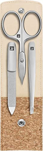 ZWILLING TWINOX Maniküre Premium Nagel-Set 3-teilig, Pediküre Pflege für Hände und Füße in Reisegröße, Kork Edition, Beige