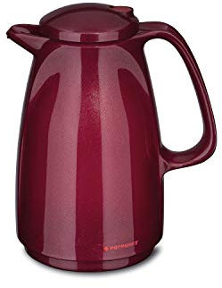 ROTPUNKT Isolierkanne 225 Bella 0,5 l | Zweifunktions-Drehverschluss | BPA-frei - gesundes Trinken | Made in Germany | Warm + Kalthaltung | Glaseinsatz | Sparkling red